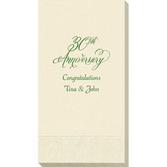 Elegant 30th Anniversary Guest Towels